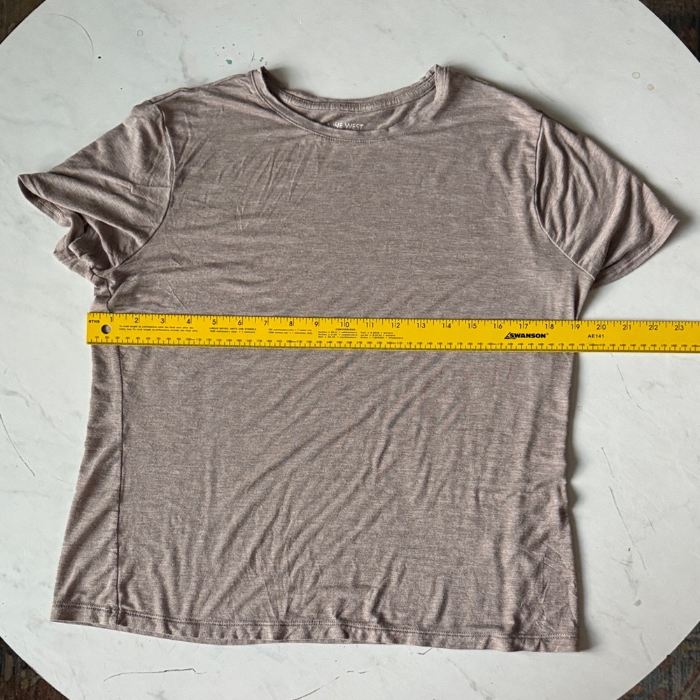 Nine West Taupe Short Sleeve Tee - Picture 8 of 9